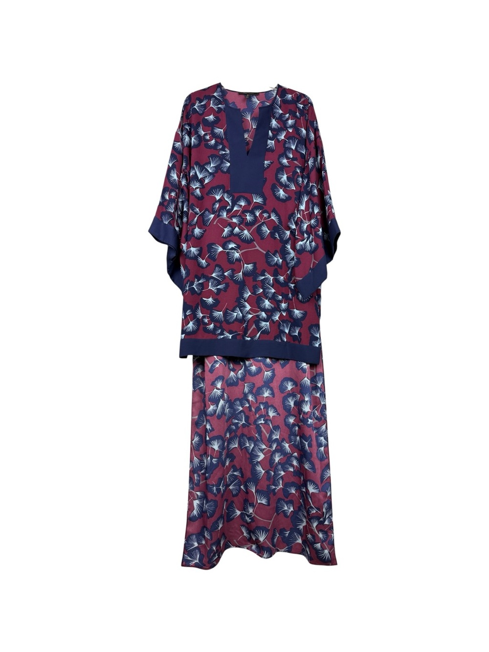 BCBG MaxAzria Floral Print High Low Kimono Long Dress - Picture 2 of 7
